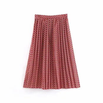 Women geometry print pleated skirt elastic waist faldas mujer retro ladies fashion casual chic mid skirts
Women geometry print pleated skirt elastic waist faldas mujer retro ladies fashion casual chic mid skirts