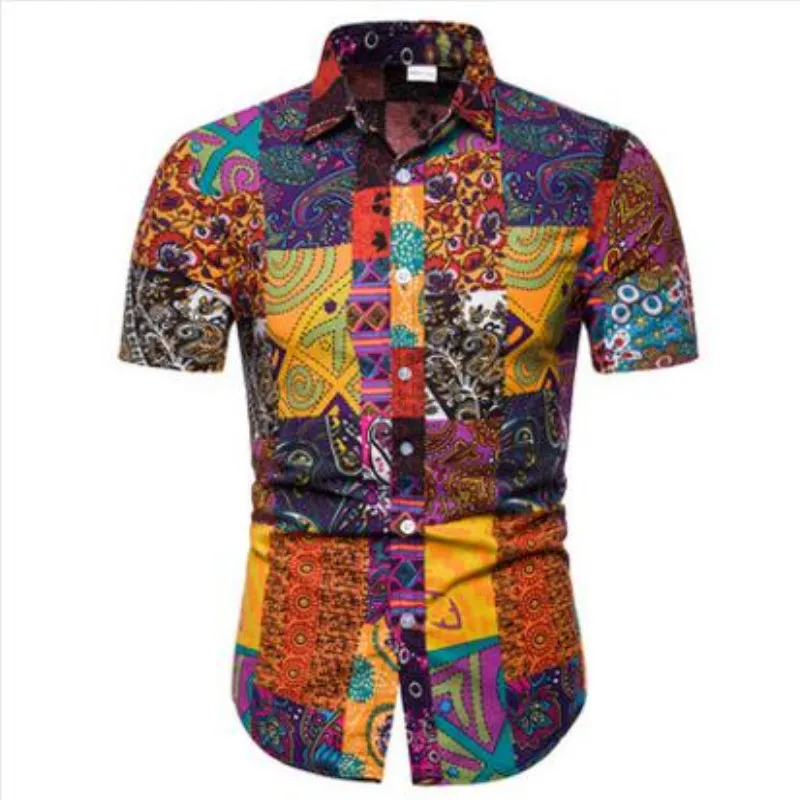2019 New Summer Men's Shirt Large Size Casual Short Sleeve Shirts Flowers printing Cotton Linen Hawaii Shirt
2019 New Summer Men's Shirt Large Size Casual Short Sleeve Shirts Flowers printing Cotton Linen Hawaii Shirt