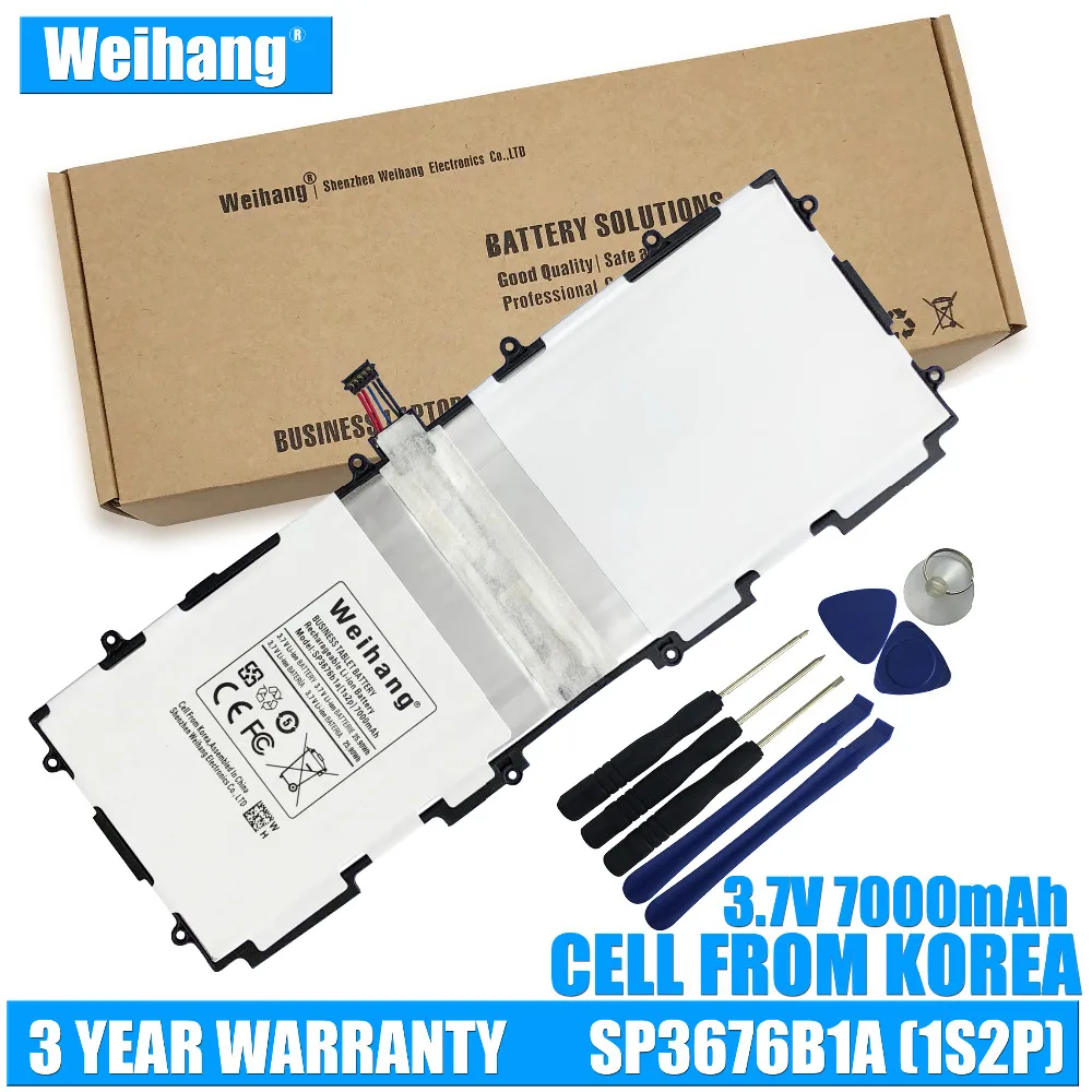 Weihang 7000mAh SP3676B1A (1S2P) Battery For Samsung Galaxy Tablet Tab 2 Note 10.1 P5100 P5110 P7500 P7510 N8010
Weihang 7000mAh SP3676B1A (1S2P) Battery For Samsung Galaxy Tablet Tab 2 Note 10.1 P5100 P5110 P7500 P7510 N8010