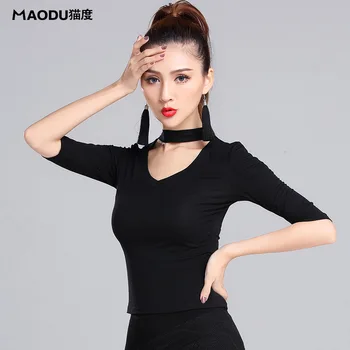 Modern V-neck Half Sleeve Sexy Latin Dance clothes Top for women/female, Ballroom Costume Practice Performance Wears MD7223
Modern V-neck Half Sleeve Sexy Latin Dance clothes Top for women/female, Ballroom Costume Practice Performance Wears MD7223
