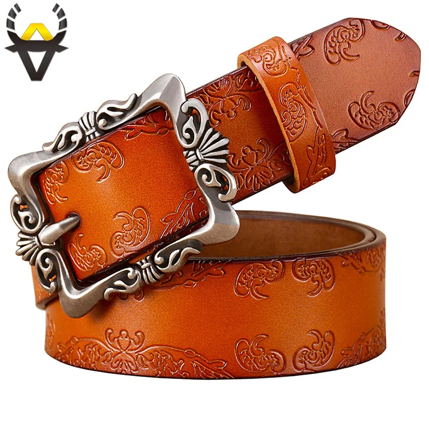 Vintage Pin Buckle Genuine Leather Belts for Women Fashion Floral Cow Skin Ladies Girdle Wide Female Strap Jeans Width 3.2 Cm
Vintage Pin Buckle Genuine Leather Belts for Women Fashion Floral Cow Skin Ladies Girdle Wide Female Strap Jeans Width 3.2 Cm