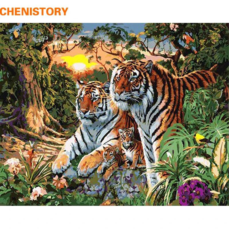 CHENISTORY Tigers Familly Animals DIY Painting By Numbers Modern Wall Art Canvas Painting Home Decor For Unique Gift Artwork
CHENISTORY Tigers Familly Animals DIY Painting By Numbers Modern Wall Art Canvas Painting Home Decor For Unique Gift Artwork