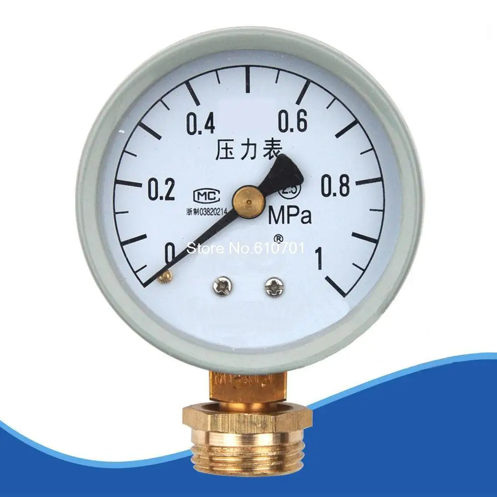 

Y-60 Water Oil Hydraulic Air Pressure Gauge -0.1~0Mpa or 0-0.1/0.16/0.25/0.6/1/4/10/25/40/60Mpa M14*1.5 with 1/2" BSP Adapter