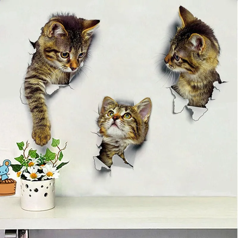 Cats 3D Wall Sticker Three-piece Package Toilet Stickers Tile Bathroom Home Decoration Animal PVC Decals Art Sticker Wall Poster
Cats 3D Wall Sticker Three-piece Package Toilet Stickers Tile Bathroom Home Decoration Animal PVC Decals Art Sticker Wall Poster
