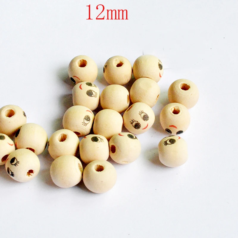 

FLTMRH Smiling Face Wooden Beads Spacer Beading Beads for Baby DIY Crafts Kids Toys Pacifier Clip Jewelry Making DIY Pick Color