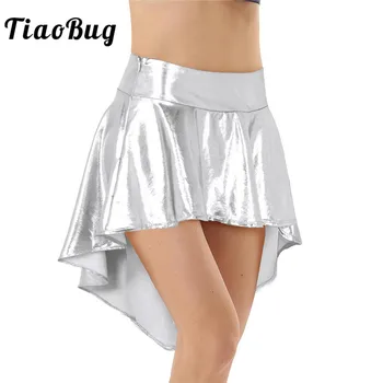 TiaoBug Women Shiny Metallic High Waist Asymmetrical High Low Pleated A-Line Ballroom Mini Skirt Club Party Rave Dance Costumes
TiaoBug Women Shiny Metallic High Waist Asymmetrical High Low Pleated A-Line Ballroom Mini Skirt Club Party Rave Dance Costumes