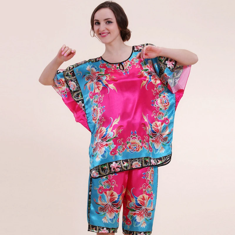 PS0192 Brand Pajamas Women Satin Silk Sleepwear Half Sleeves and Pants Two Pieces Set Plus Size Pyjamas Flower Print Pajama Sets
PS0192 Brand Pajamas Women Satin Silk Sleepwear Half Sleeves and Pants Two Pieces Set Plus Size Pyjamas Flower Print Pajama Sets