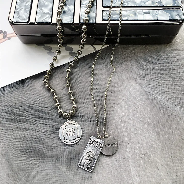 Hip-Hop Japanese Harajuku Exaggerated Personality Fashionable Necklace Coin Round Long Sweater Chain Decorative Doubles Layer
Hip-Hop Japanese Harajuku Exaggerated Personality Fashionable Necklace Coin Round Long Sweater Chain Decorative Doubles Layer