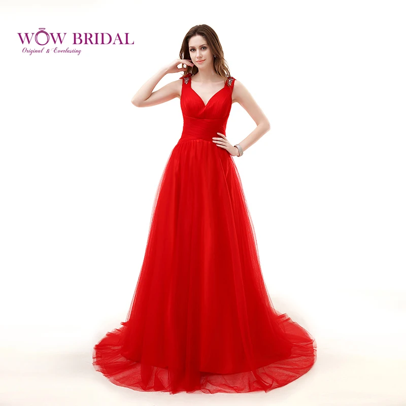 Wowbrial Graceful Red Prom Dress 2015 Tank V-Neck Crystal Appliqued Sequins Beaded Chiffon Draped Ball Gown Ruched Party Dress
Wowbrial Graceful Red Prom Dress 2015 Tank V-Neck Crystal Appliqued Sequins Beaded Chiffon Draped Ball Gown Ruched Party Dress