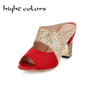 Female High-Heeled Slippers Thick Heel Sandals Fashion String Beaded Open Toe Shoes Summer Party Slides 2019 Black+Red US 10.5
Female High-Heeled Slippers Thick Heel Sandals Fashion String Beaded Open Toe Shoes Summer Party Slides 2019 Black+Red US 10.5