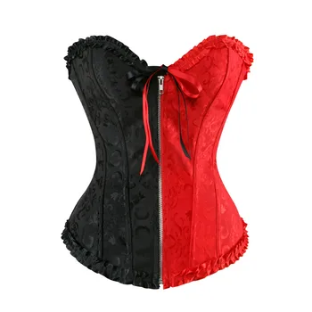 Sexy Zip Front Overbust Corset Lace Up Boned Shaperwear Bustier Jacquard Floral Push up Clubwear Plus Size S-6XL
Sexy Zip Front Overbust Corset Lace Up Boned Shaperwear Bustier Jacquard Floral Push up Clubwear Plus Size S-6XL