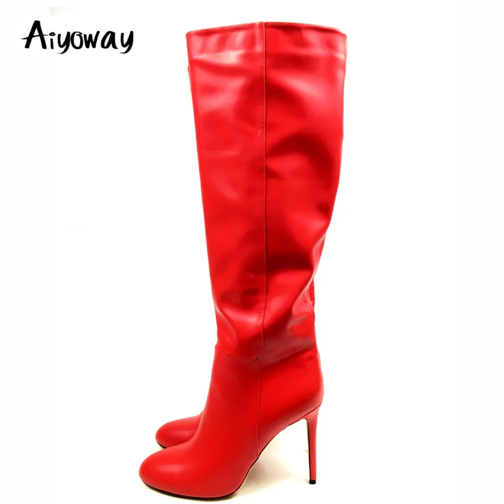 Aiyoway Women Knee Boots Slip On Winter Autumn Fashion Ladies Round Toe High Heel Party Dress Sexy Boots Spice Red Size 5~15
Aiyoway Women Knee Boots Slip On Winter Autumn Fashion Ladies Round Toe High Heel Party Dress Sexy Boots Spice Red Size 5~15