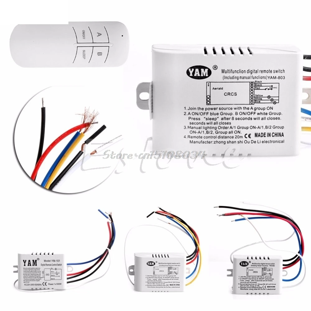 220V 1/2/3 Ways Wireless ON/OFF Lamp Remote Control Switch Receiver Transmitter S08 Wholesale&DropShip
220V 1/2/3 Ways Wireless ON/OFF Lamp Remote Control Switch Receiver Transmitter S08 Wholesale&DropShip