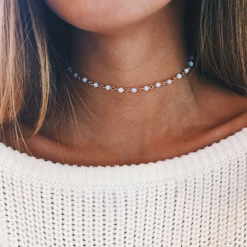 Elegant Natural White Opal Beads Choker Necklace for Women Simple Neck Chocker Colar Vintage Jewelry Necklaces Gift YN930
Elegant Natural White Opal Beads Choker Necklace for Women Simple Neck Chocker Colar Vintage Jewelry Necklaces Gift YN930