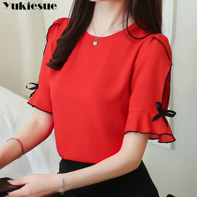 summer women blouse shirt fashion 2019 hollow out bow short sleeve chiffon women's clothing sweet red feminine tops blusas
summer women blouse shirt fashion 2019 hollow out bow short sleeve chiffon women's clothing sweet red feminine tops blusas
