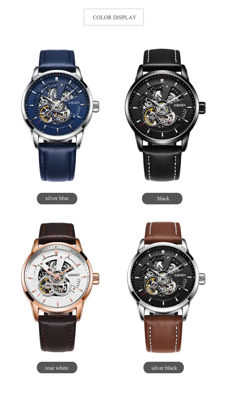 Luxury Tourbillon Mechanical Leather Watch