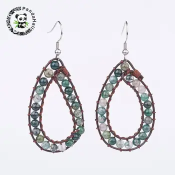 Natural Moss CarnelianDangle Earrings with Cowhide Leather Cord and 304 Stainless Steel Earring Hooks,with Burlap Paking Pouches
Natural Moss CarnelianDangle Earrings with Cowhide Leather Cord and 304 Stainless Steel Earring Hooks,with Burlap Paking Pouches