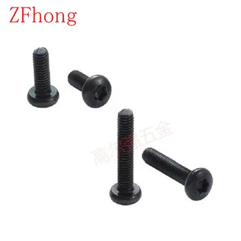 100pcs/lot M3*6/8/10/12 Six-lobe Black Torx Pan Round Head Machine screw