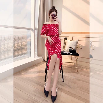 2019 Dress Sexy Celebrity Backless Elegant Dot Short Ruffles Women Slash Neck Night Club Bandage Body con Party DressesWholesale 
2019 Dress Sexy Celebrity Backless Elegant Dot Short Ruffles Women Slash Neck Night Club Bandage Body con Party DressesWholesale