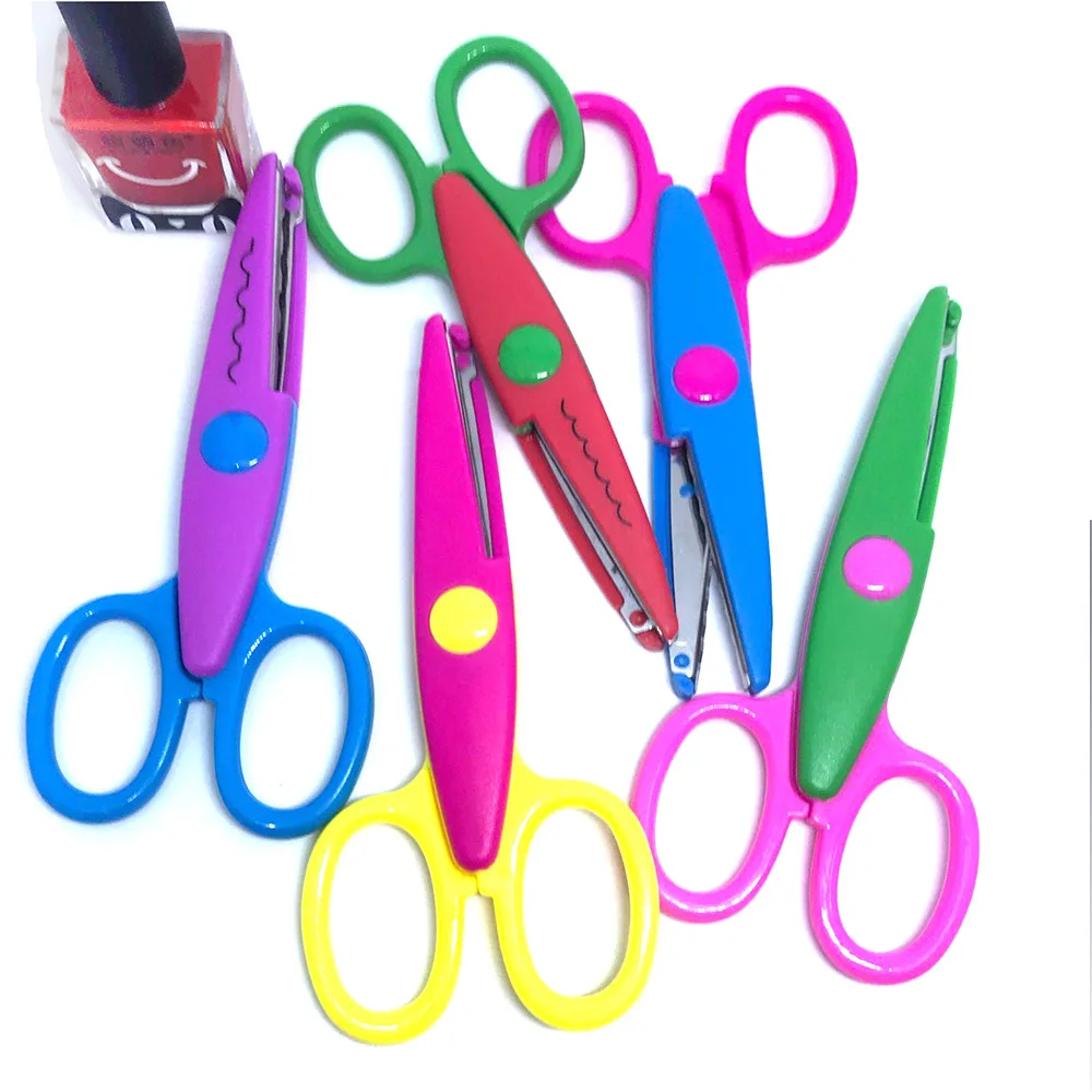 Laciness Scissors Metal and Plastic DIY Scrapbooking Photo Colors Scissors Paper Lace Diary Decoration with 5 Patterns Safe Tool
Laciness Scissors Metal and Plastic DIY Scrapbooking Photo Colors Scissors Paper Lace Diary Decoration with 5 Patterns Safe Tool