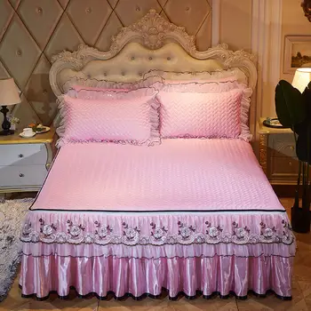 3pcs luxury lace bed skirt princess bed cover sheets pillowcases laminated bedding removable bed apron
3pcs luxury lace bed skirt princess bed cover sheets pillowcases laminated bedding removable bed apron