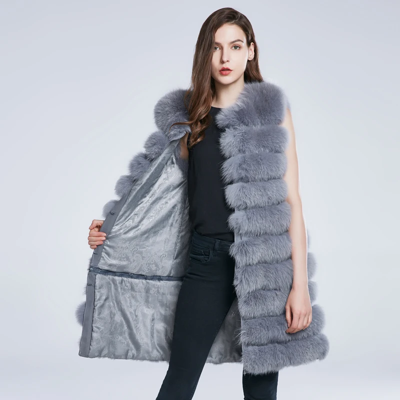 JKP Winter Women's Fox Fur Coat Detachable Sleeveless Vest 2024 New Fashion Stripes Spliced Female Natural Fur Jacket
JKP Winter Women's Fox Fur Coat Detachable Sleeveless Vest 2024 New Fashion Stripes Spliced Female Natural Fur Jacket