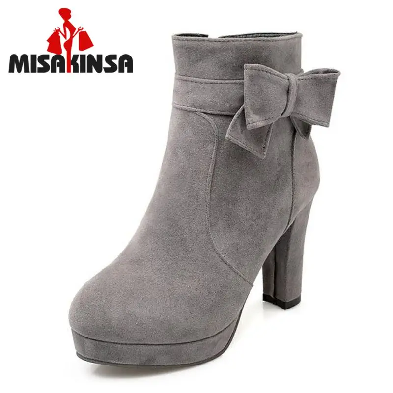 FITWEE Sexy Women High Heel Boots Bowknot Platform Warm Fur Shoes Women Winter Ankle Boots Fashion Wedding Shoes Size 34-43
FITWEE Sexy Women High Heel Boots Bowknot Platform Warm Fur Shoes Women Winter Ankle Boots Fashion Wedding Shoes Size 34-43