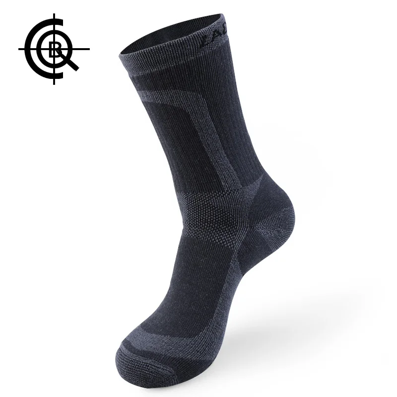Image CQB Outdoor Sport Merino Wool Deodorant Cycling Socks Men Thick Warm Moisture Absorption High Elastic Ski Socks LWZ0015