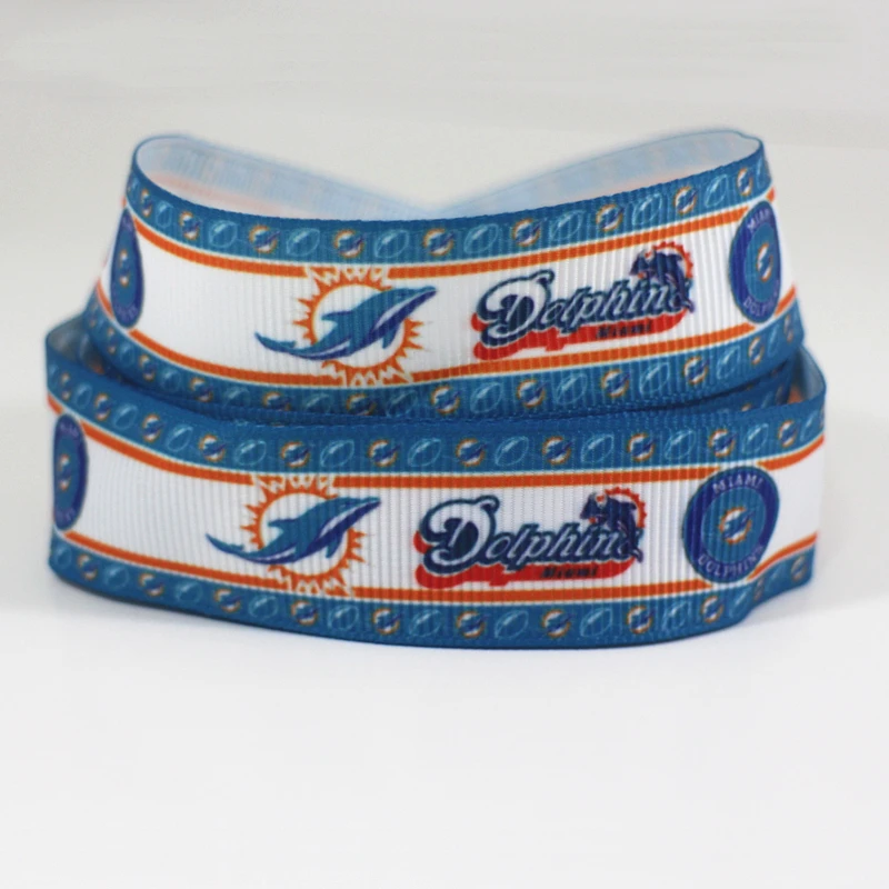 50 ярдов 7/8 "1" 1 5 "2" 3 "22 мм 25 38 75 Спортивная команда печатная grosgrain лента