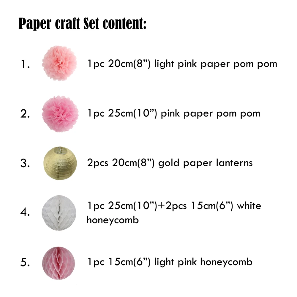 8 шт. набор золотистых/розовых декоративных шариков для свадьбы|ball lantern|ball ballhoneycomb