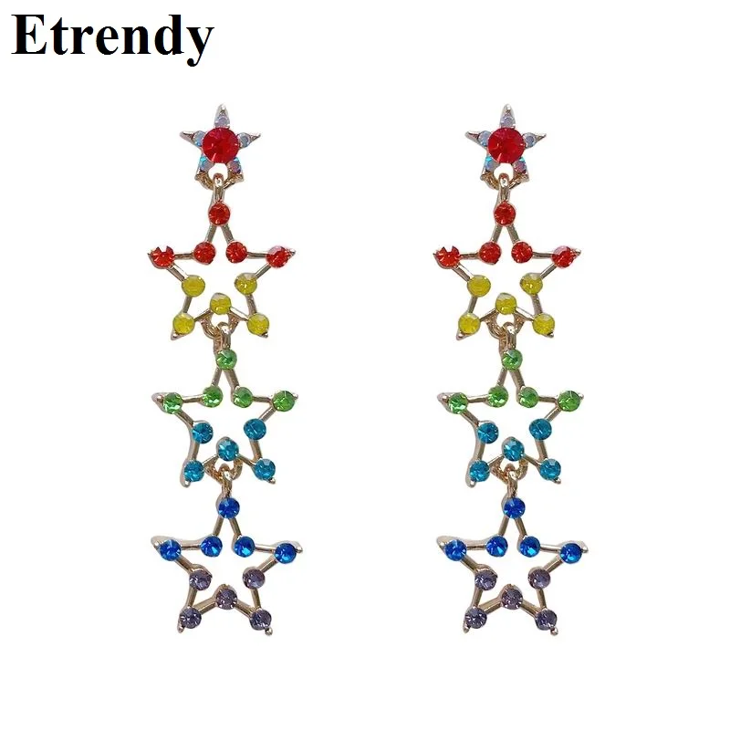 Korean Colorful Crystal Stars Long Earrings For Women 2019 New Luck Fashion Earrings Jewelry
Korean Colorful Crystal Stars Long Earrings For Women 2019 New Luck Fashion Earrings Jewelry