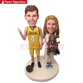 Lakers Basketball Wedding Cake Topper Custom Bobble Head Clay Figurine Based on Customers' Photos Using As Wedding Birthday Cake
Lakers Basketball Wedding Cake Topper Custom Bobble Head Clay Figurine Based on Customers' Photos Using As Wedding Birthday Cake
