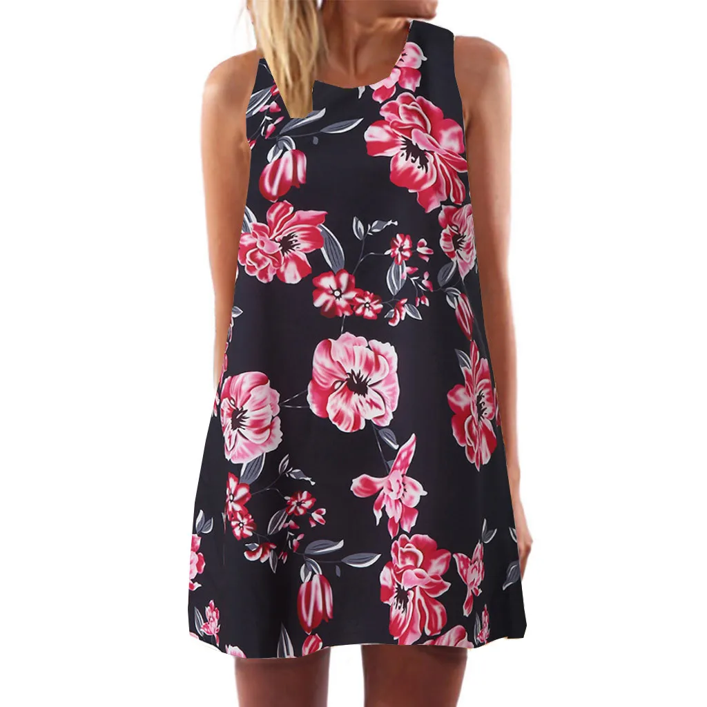 Summer Mini Dress Women Printed Clothing Sleeveless Boho Short Beach Dress Casual Shift Dresses
Summer Mini Dress Women Printed Clothing Sleeveless Boho Short Beach Dress Casual Shift Dresses