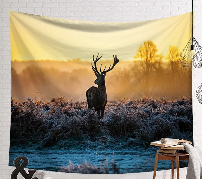 

CAMMITEVER Wild Deer Tapestry Hippie Home Decorative Wall Hanging Tapestries Deers Towel Yoga Mat Bedspread Table Cloth