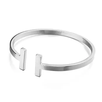 2015 new fashion jewelry smooth T letter open cuff bangle for men and women UB0852
2015 new fashion jewelry smooth T letter open cuff bangle for men and women UB0852