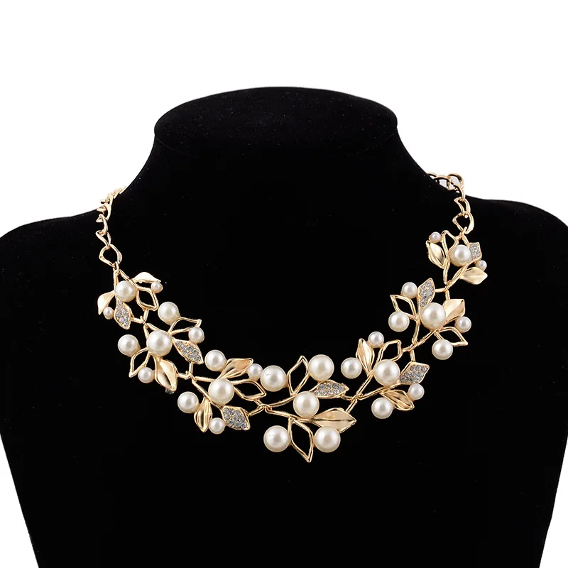 Simulated Pearl Jewelry Necklaces & Pendants Leaves Statement Necklace Women Collares Ethnic Choker Jewelry for Woman Gold Color
Simulated Pearl Jewelry Necklaces & Pendants Leaves Statement Necklace Women Collares Ethnic Choker Jewelry for Woman Gold Color