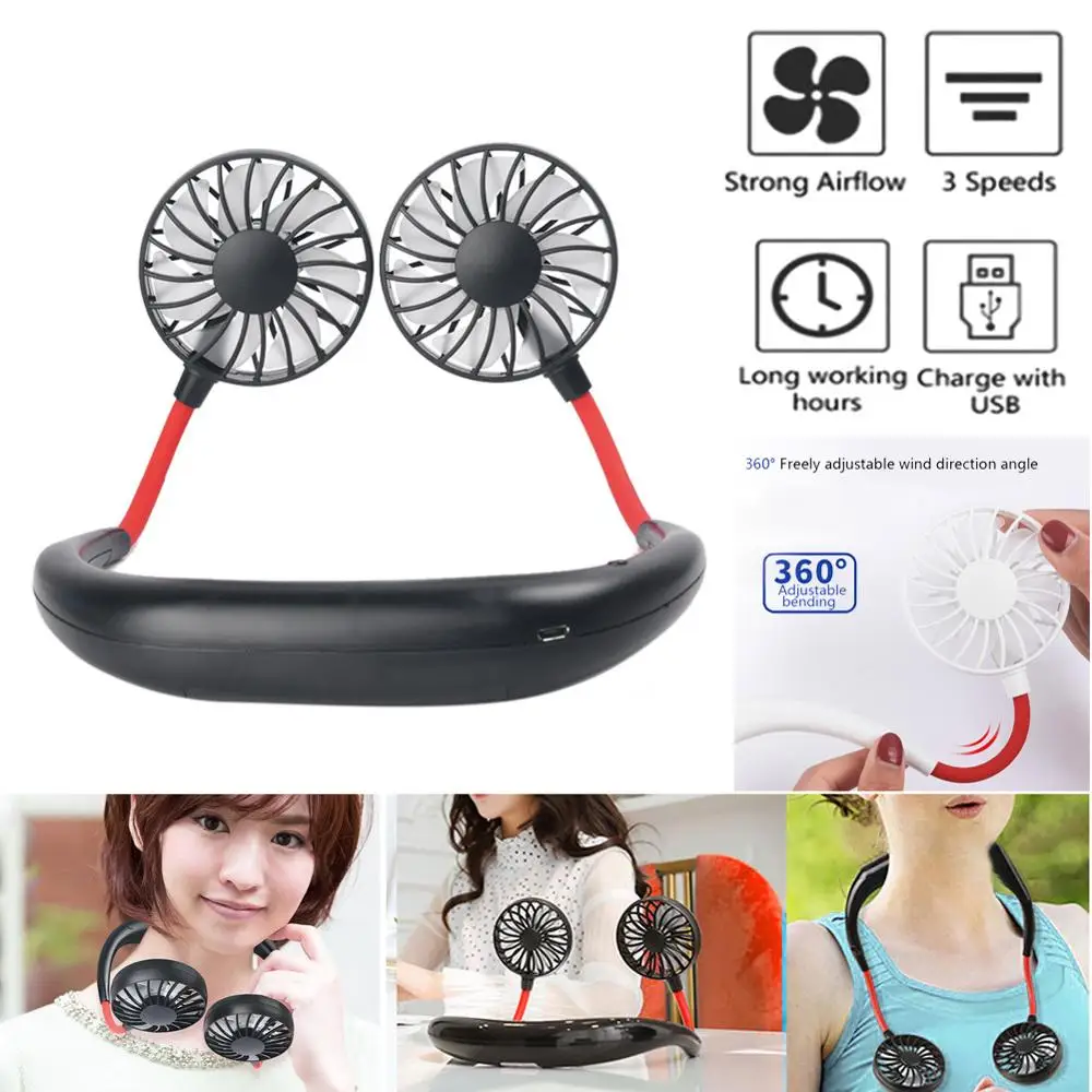 3 Speed Portable Hand Free USB Fans Neckband Fans With USB Rechargeable 1200mA Operated Dual Wind Head Adjustable Fan
3 Speed Portable Hand Free USB Fans Neckband Fans With USB Rechargeable 1200mA Operated Dual Wind Head Adjustable Fan