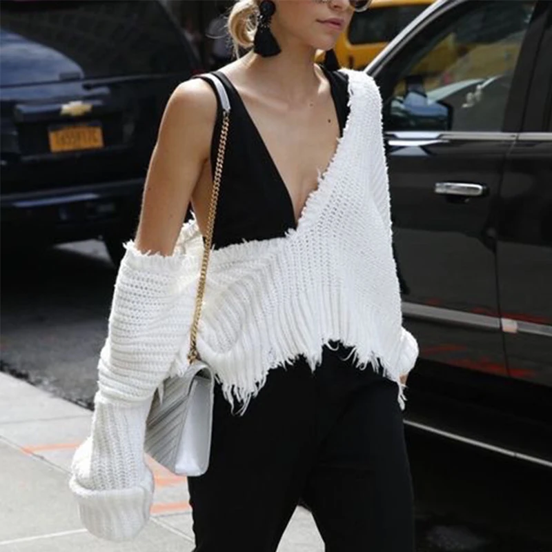 Sexy Deep V Neck UGREVZ Sweater Women Loose Sweaters And Pullovers Short Pullover Fall 2019 Fashion Knitwear Pull Femme Jumper
Sexy Deep V Neck UGREVZ Sweater Women Loose Sweaters And Pullovers Short Pullover Fall 2019 Fashion Knitwear Pull Femme Jumper