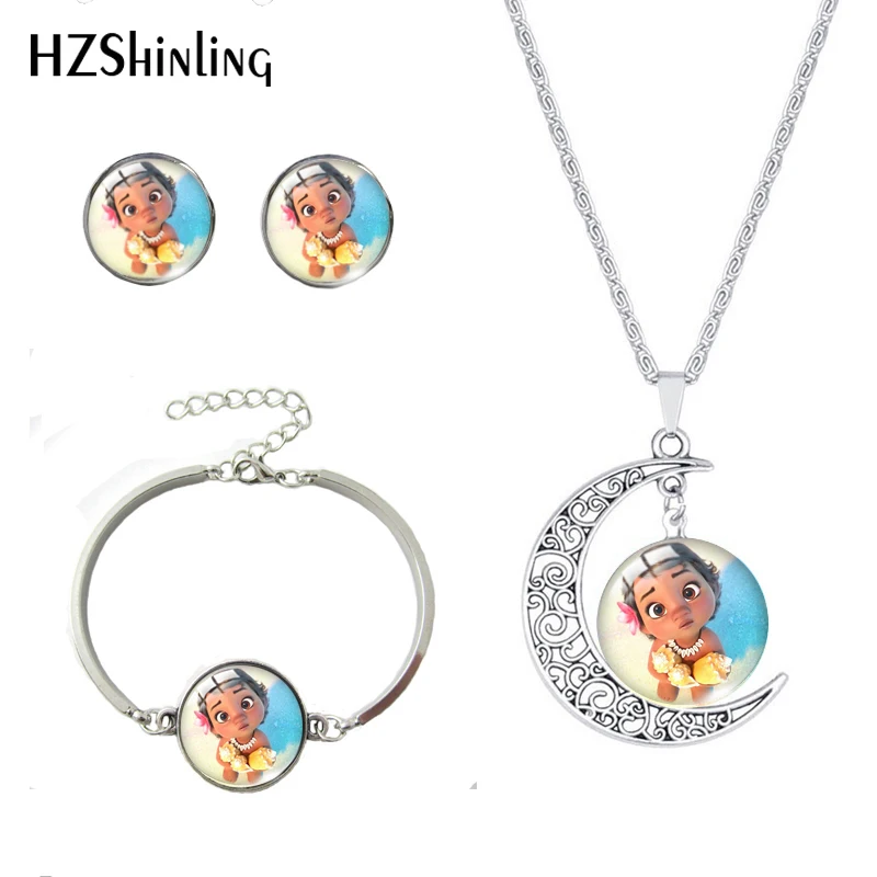 Little Moana Princess Necklace Bracelet Earring for Children Glass Cabochon Moana Jewelry Sets
Little Moana Princess Necklace Bracelet Earring for Children Glass Cabochon Moana Jewelry Sets