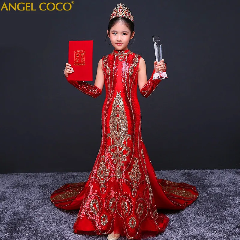 Girls Evening Dress Children's Cheongsam Model Show Pianist Beauty Pageant Costume Sequins Princess Dress Birthday Dance Wear
Girls Evening Dress Children's Cheongsam Model Show Pianist Beauty Pageant Costume Sequins Princess Dress Birthday Dance Wear