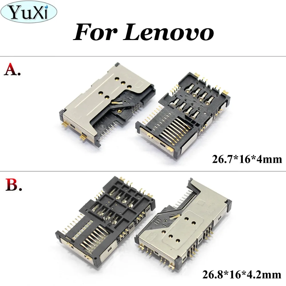 

YuXi 10pcs Micro SIM Card Slot Reader for Lenovo P70 A60 P700I A789 A65 A700 SIM Card Connector Socket Holder Replacement Parts