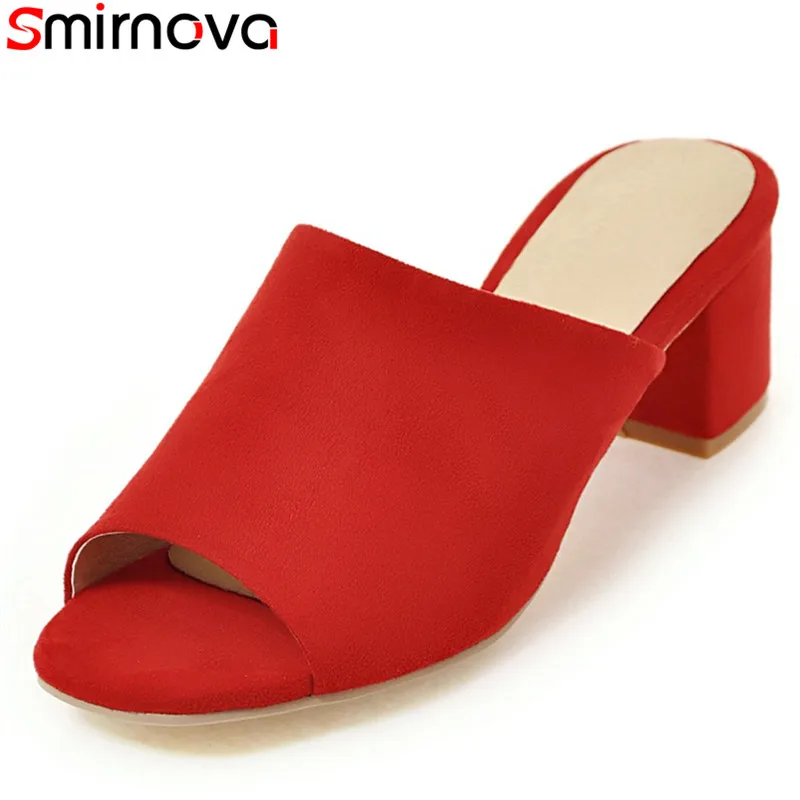 Smirnova big size 34-43 summer solid color women slippers square high heels red yellow concise top quality casual women mules
Smirnova big size 34-43 summer solid color women slippers square high heels red yellow concise top quality casual women mules