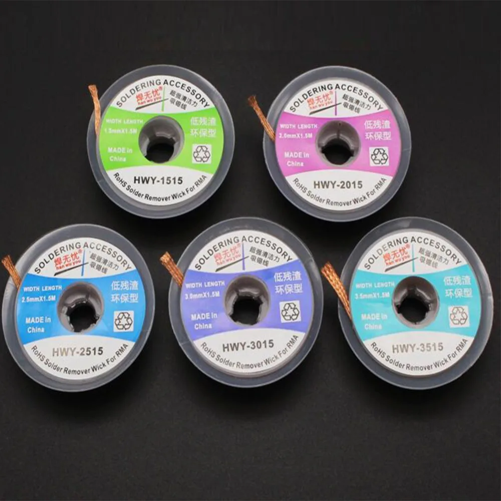 2Pcs 1.5M Desoldering Wire Solder Wick Remover BGA Braid Solder Remover Wick Wire for Mobile Phone DIY Repair Welding Tools Set
2Pcs 1.5M Desoldering Wire Solder Wick Remover BGA Braid Solder Remover Wick Wire for Mobile Phone DIY Repair Welding Tools Set