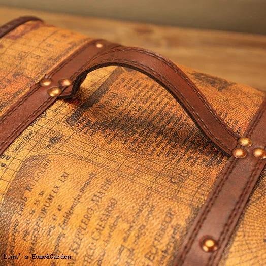faux leather composite board Antique Treasure Chest with lock