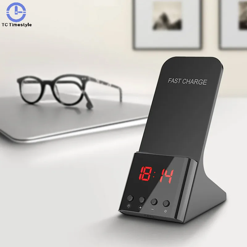 Multi-function Alarm Clock Wireless Charger Bedside Desktop Digital Electric Led Display Time Charging For Iphone Samsung Clocks
Multi-function Alarm Clock Wireless Charger Bedside Desktop Digital Electric Led Display Time Charging For Iphone Samsung Clocks