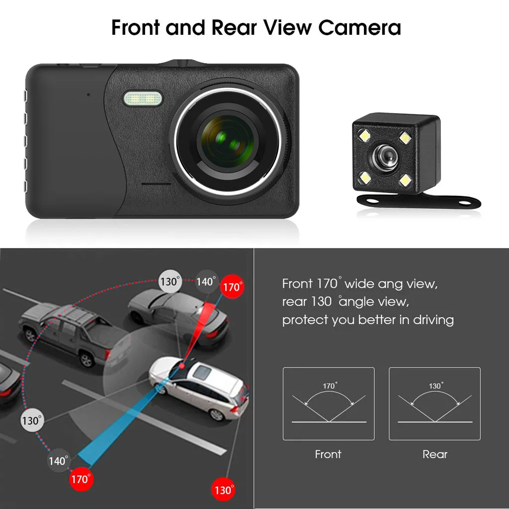 4’’ 1080P Dual Lens Car Dashboard DVR Video Recorder Dash Cam + Rearview camera vidioregistrator registrar in-car review monitor
4’’ 1080P Dual Lens Car Dashboard DVR Video Recorder Dash Cam + Rearview camera vidioregistrator registrar in-car review monitor