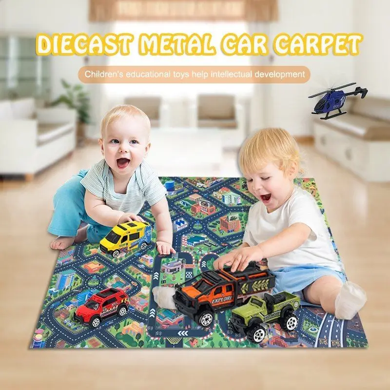 Toy Cars Diecast Car Model with Carpet Children'S Carpet Metal Car collection Tractor Fire force Poice Vehicle Engineering
Toy Cars Diecast Car Model with Carpet Children'S Carpet Metal Car collection Tractor Fire force Poice Vehicle Engineering