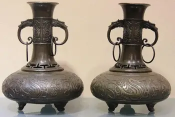 9" China Bronze Copper Buddhism Dragon Beast Vase Pot Incense Burner Censer Pair
9" China Bronze Copper Buddhism Dragon Beast Vase Pot Incense Burner Censer Pair