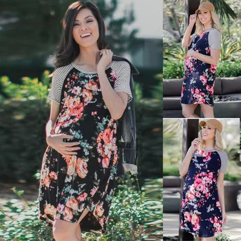 Maternity Dresses Women's Floral Print Casual Short Sleeve A-line Loose T-Shirt Dresses Knee Length Photography Props Plus Size
Maternity Dresses Women's Floral Print Casual Short Sleeve A-line Loose T-Shirt Dresses Knee Length Photography Props Plus Size