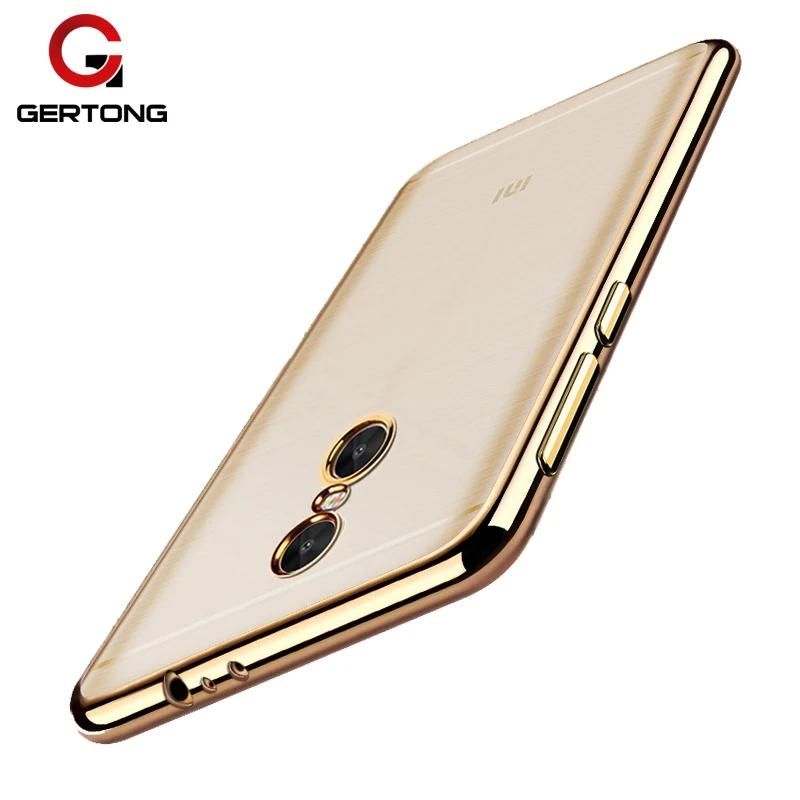 

GerTong Luxury Plating Thin TPU Case For Xiaomi Redmi Note 4X 4 3 Pro 3S 4A Mi A1 Max Mi6 Mi5 Mi5S Mi5X Mi4i Mi4C Clear Cover